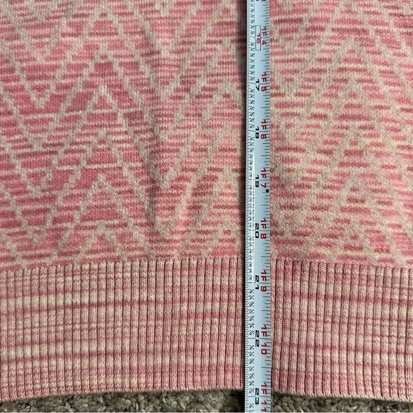 Anthropologie Cherie Puff Sleeve Sweater Medium Red pink cozy v-neck soft boho - Picture 9 of 14